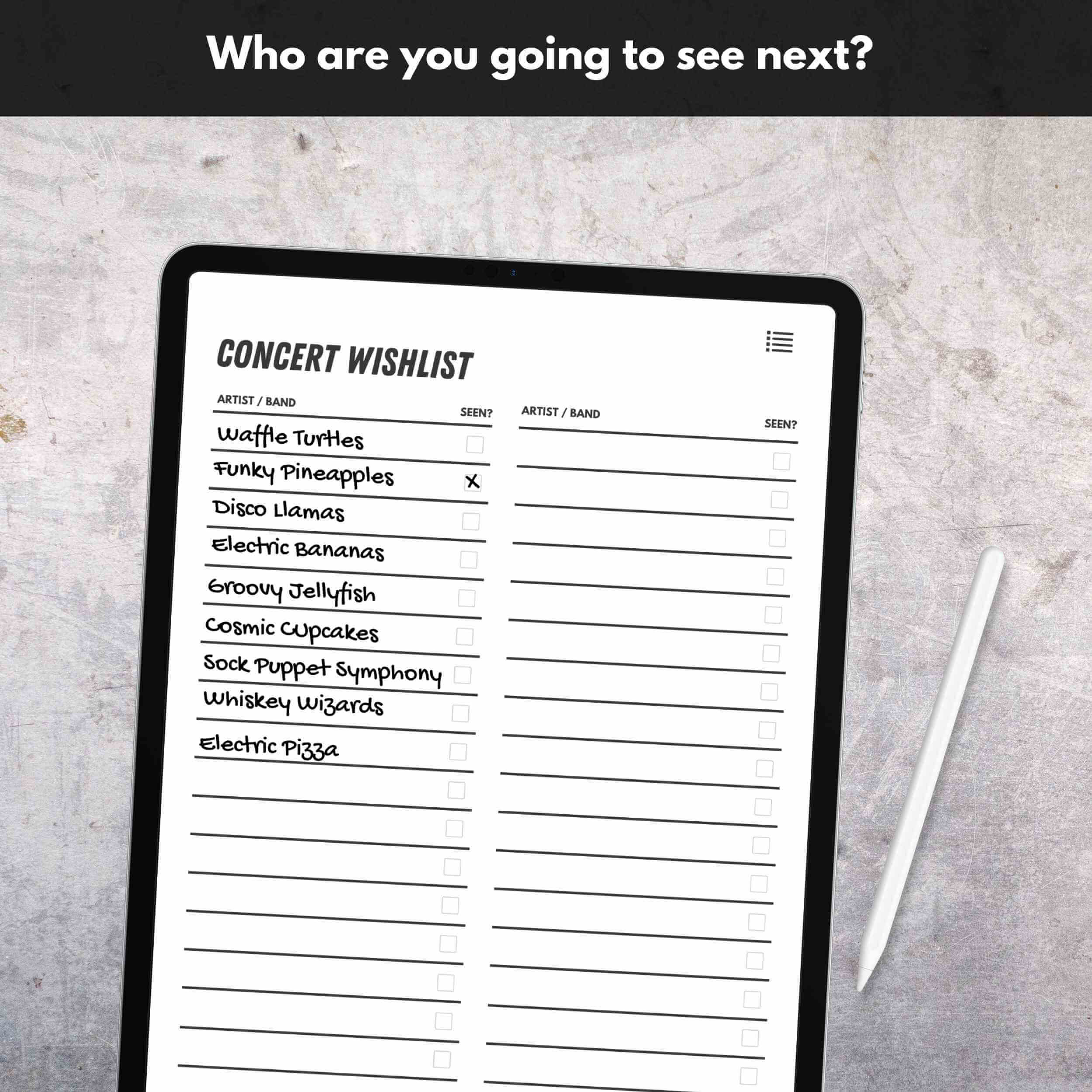 Digital Concert Wishlist