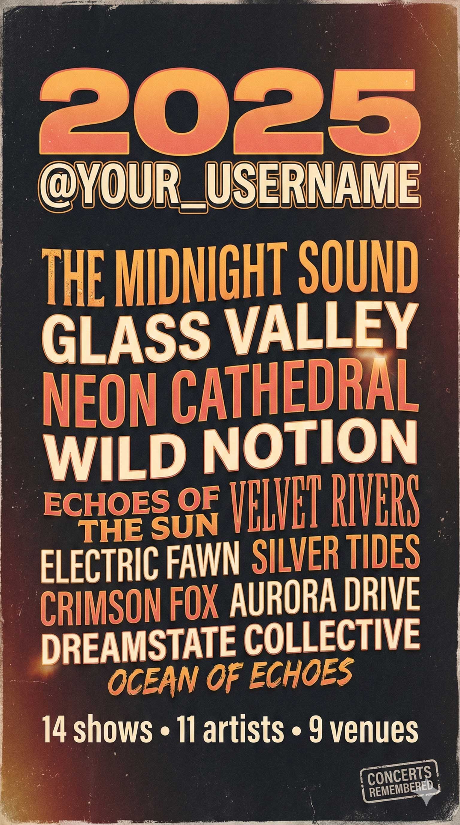 Your Year in Concerts Deserves Better Than a Notes App Screenshot