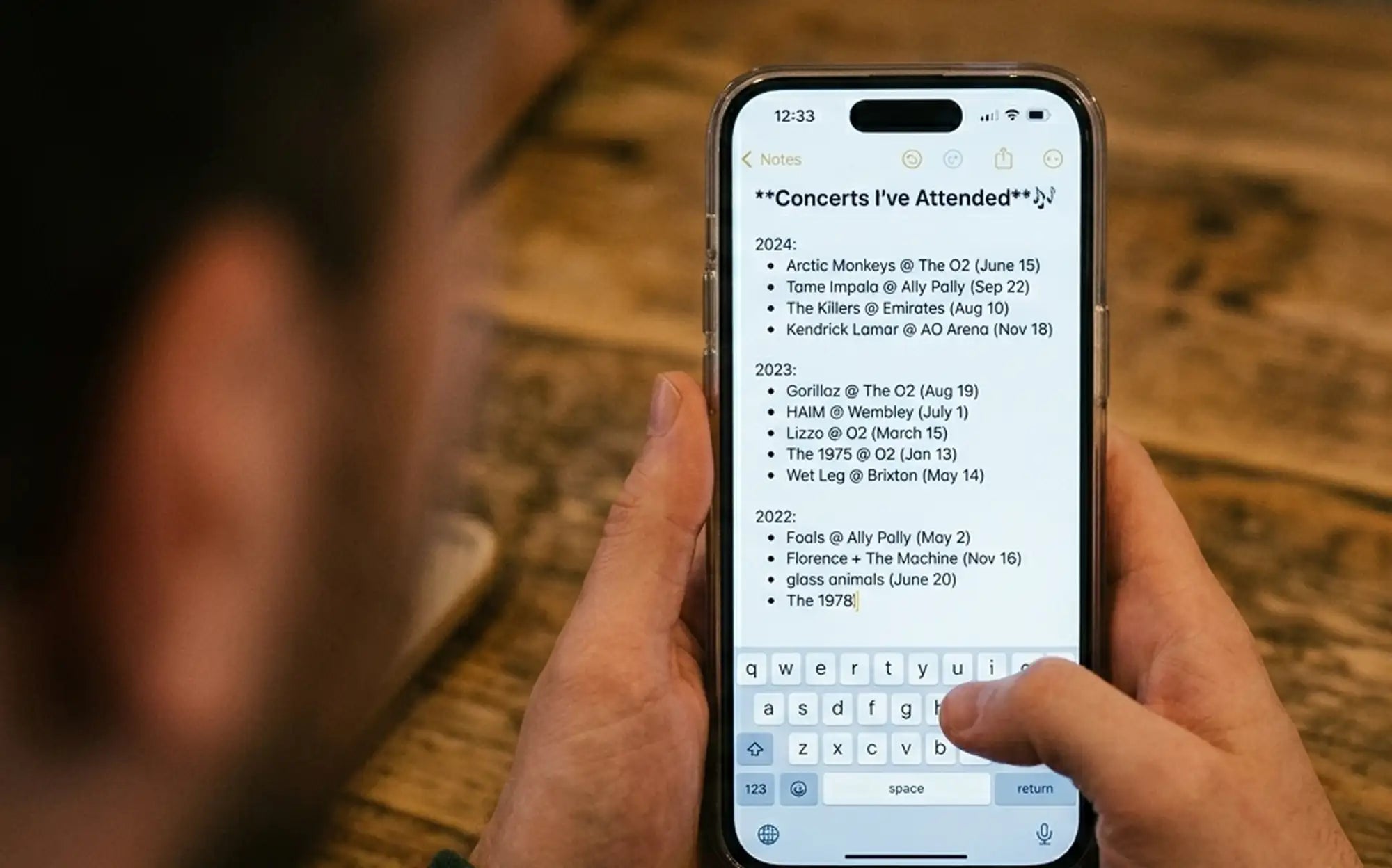 Your Year in Concerts Deserves Better Than a Notes App Screenshot